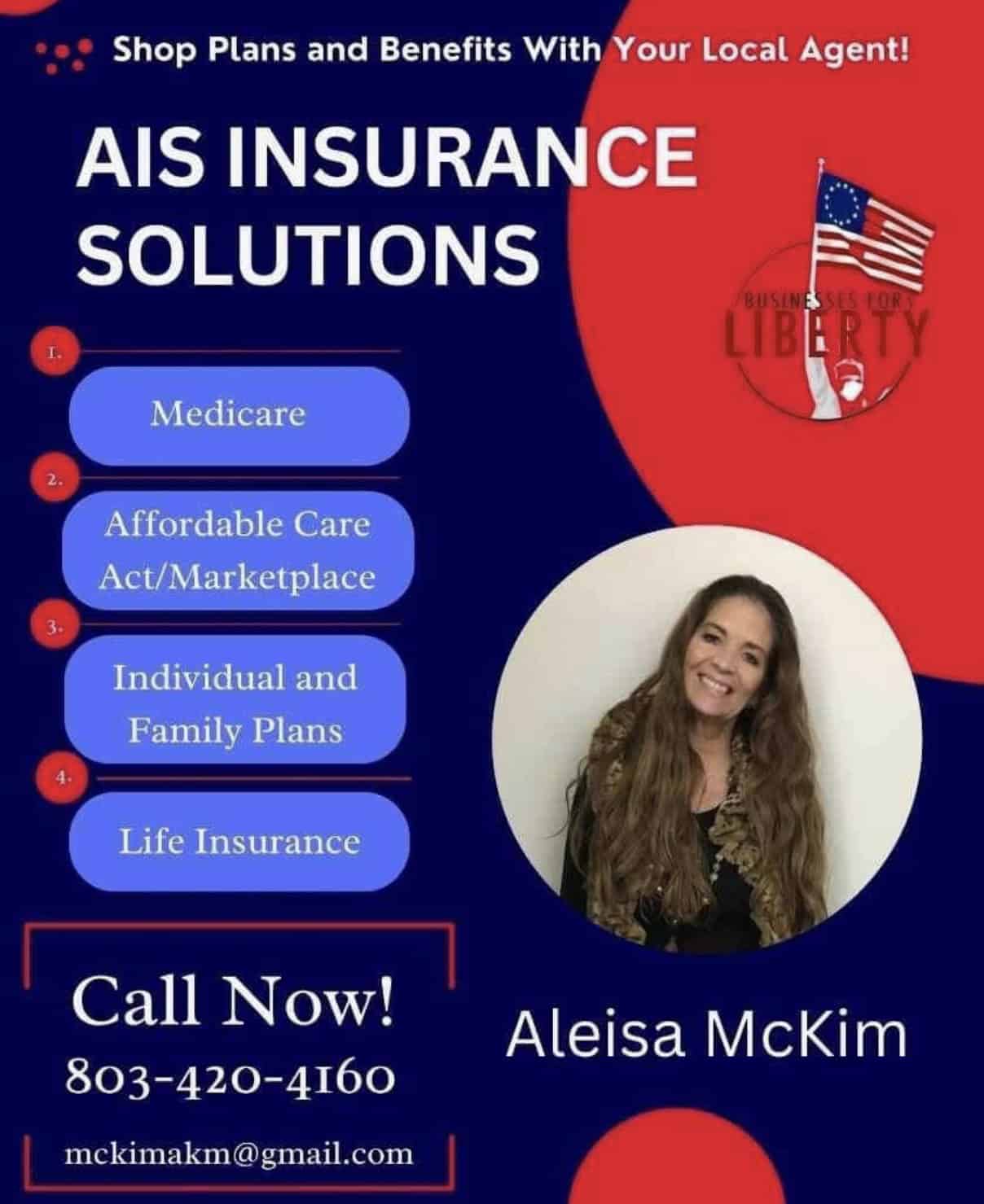 Affordable healthcare plans with Liberty insurance solutions by local agent Aleisa McKim.