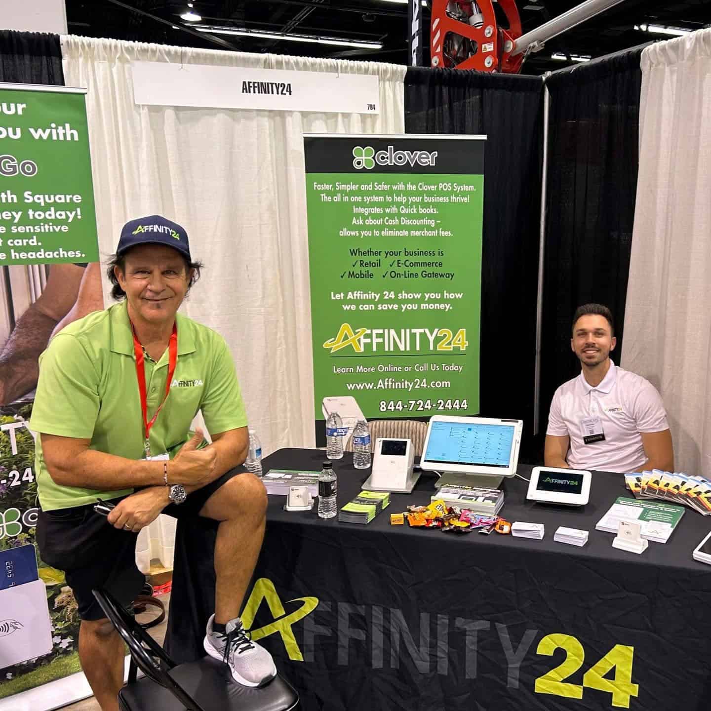 Business for Liberty booth at trade show promoting Affinity 24 POS system.