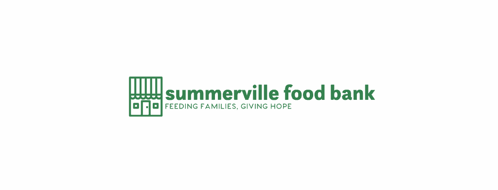 Summerville Food Bank logo with storefront icon and slogan 'Feeding Families, Giving Hope' in green text.